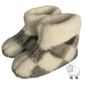 Meleg kockás mintás birka gyapjú otthoni csizma