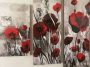 pipacs virágos öt részes kép