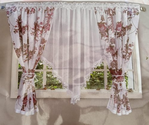  Romantikus virágmintás készfüggöny 400x150 cm