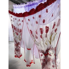    Dekoratív virágmintás készfüggöny 400x150 cm - több színben