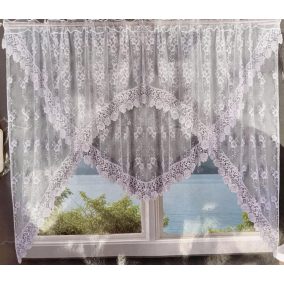Romantikus virágmintás csipkefüggöny 400x180 cm