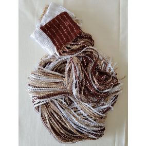 szalagfüggöny spagetti függöny barna és fehér színben